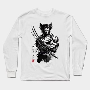 Mutant samurai sumi e Long Sleeve T-Shirt